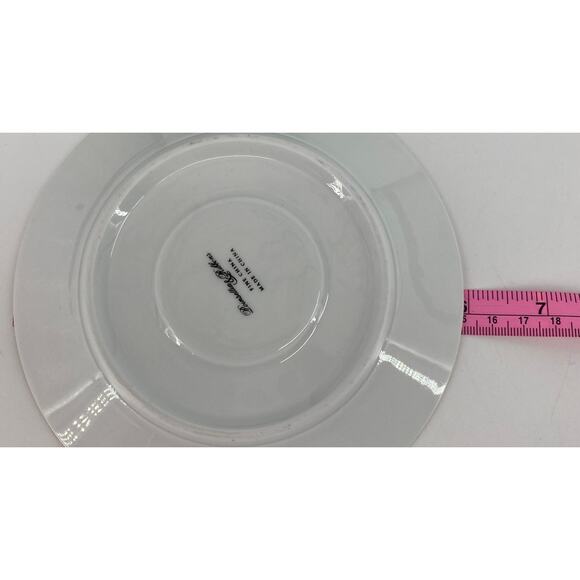 Set 5 Tienshan Fairfield Poinsettia & Ribbons Christmas Holiday 6" Saucer Plate - Picture 4 of 5